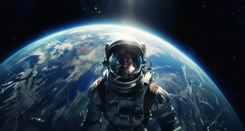 Space documentary playing on a TV